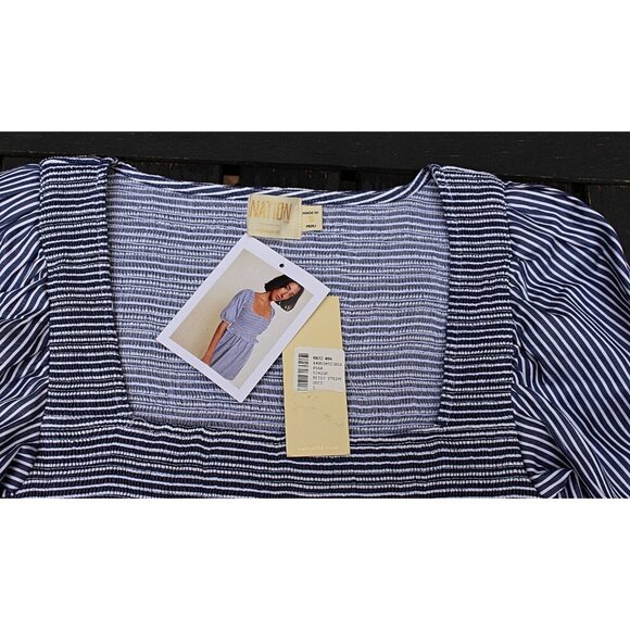 New with Tags - Nation LTD- Betsy Striped Dress with Smocked Bodice, sz Small - Picture 5 of 14